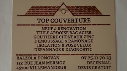 Top Couverture-zinguerie, Couvreur à Villemandeur