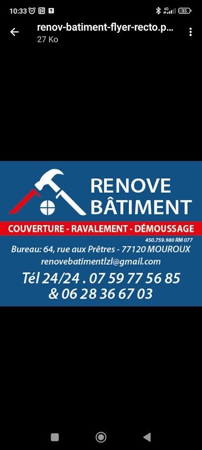 Entreprise Rénove Bâtiment Couverture Peinture, Couvreur à Mouroux